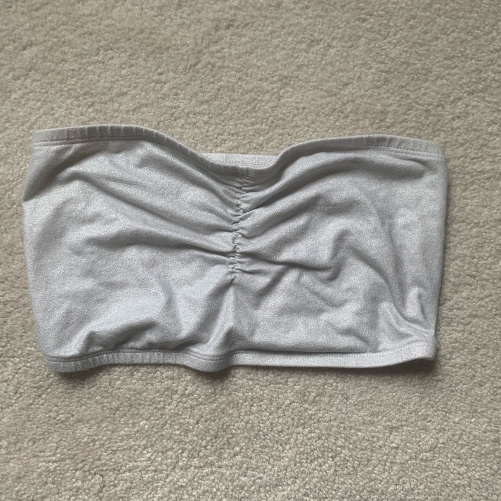3 for $10!! Shimmer silver bandeau/ crop top 💖